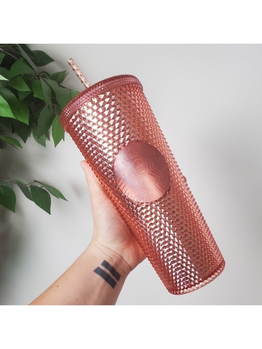 Starbucks Rose Gold Studded Tumbler 24oz Venti Holiday